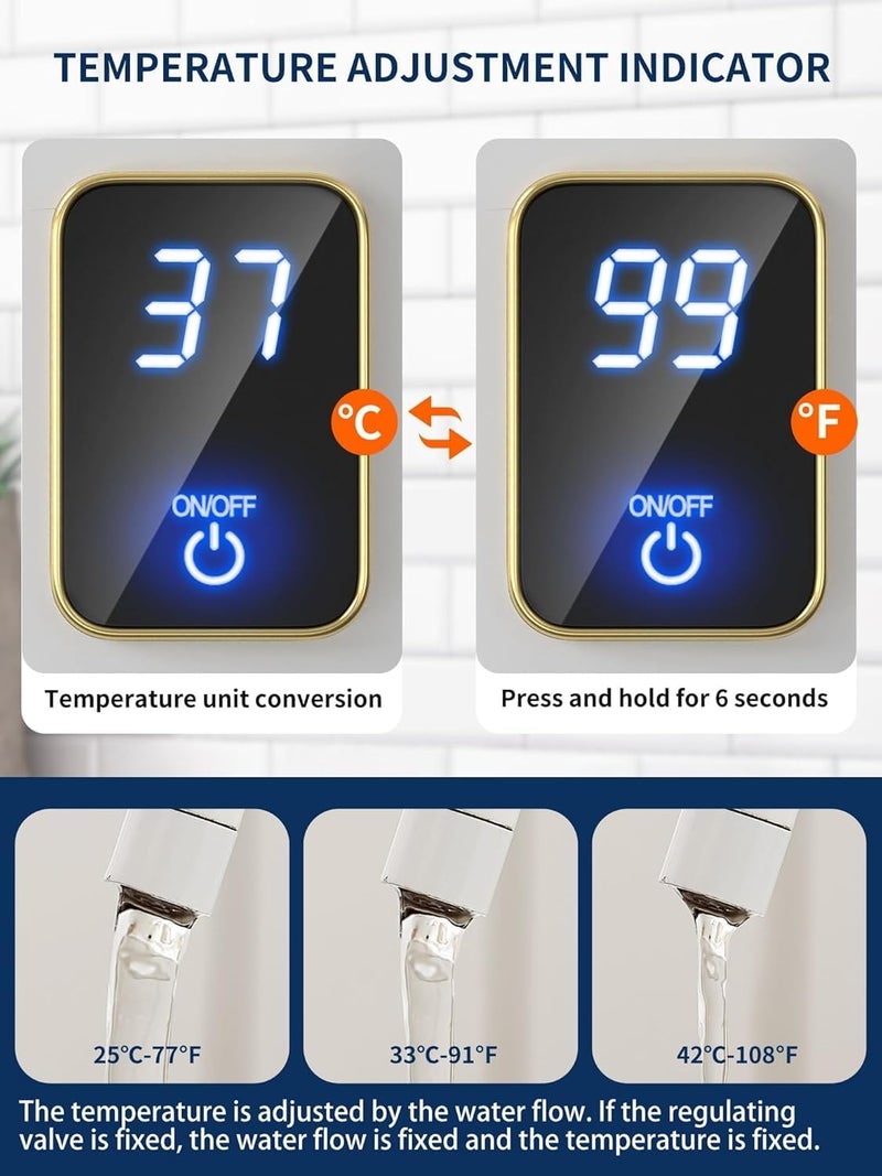 BINGOX Tankless Electric Water Heater 110V 3000W, Instant Hot Water System with LED Digital Display, Compact On Demand Under Sink Heater for Kitchen Bathroom RV - Image 1